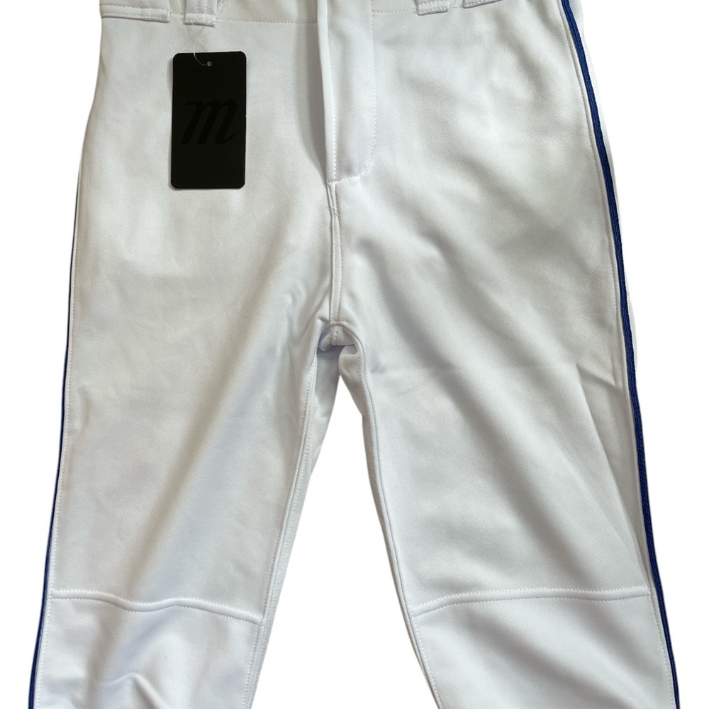 White Athletic Pants with Blue Stripe. Marucci Size Youth XL. New